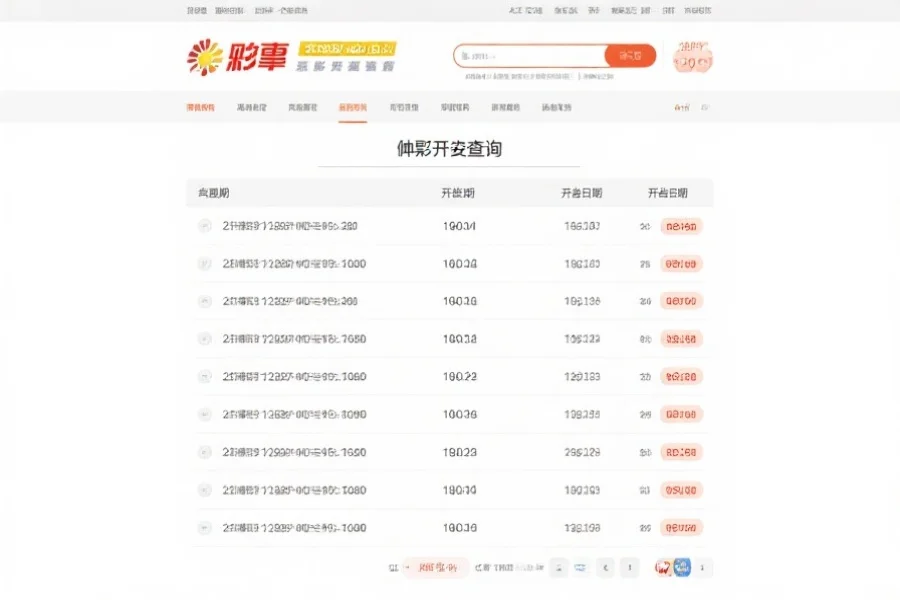 往期开奖结果查询界面